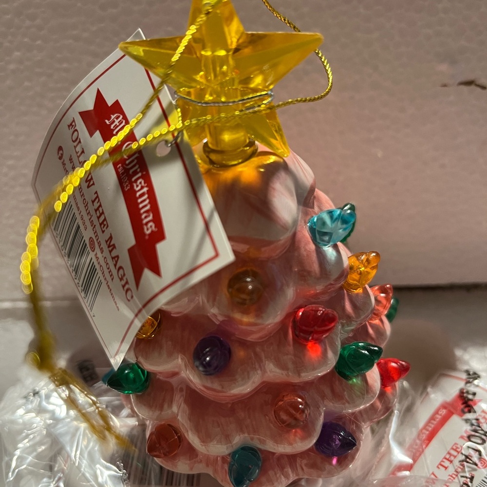 5 Festive Ceramic Christmas Tree Ornament. Qvc. Mr chtistmas